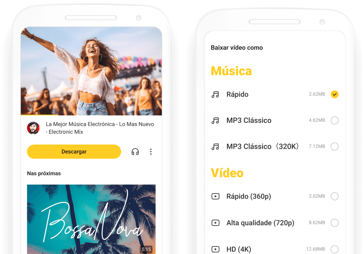 Downloads de alta qualidade