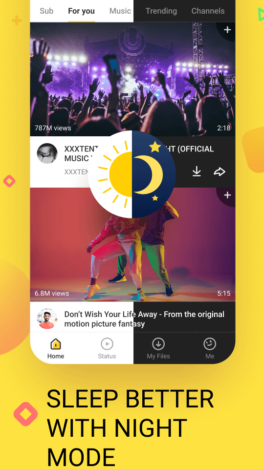 Snaptube night mode